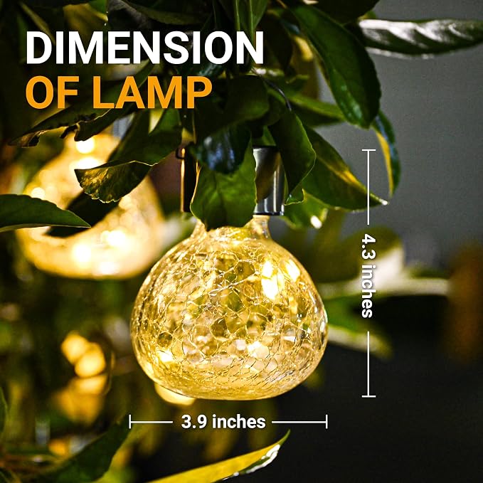 GIGALUMI Hanging Solar Lantern, 4 Pack Outdoor Christmas Decorations, Hanging - Image 7