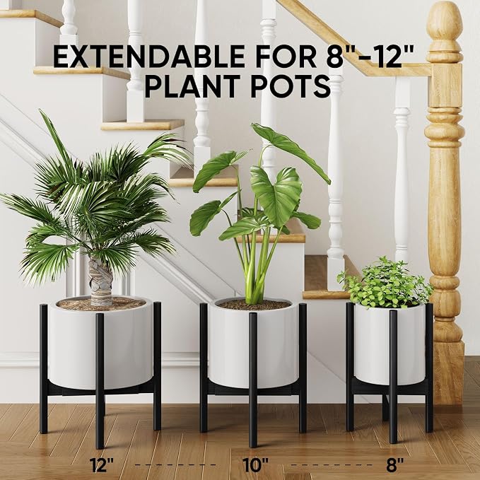 MUDEELA 2 Pack Indoor Plant Stands, 2 Tier Tall Plant Stand 30 inches, Mid - Image 3