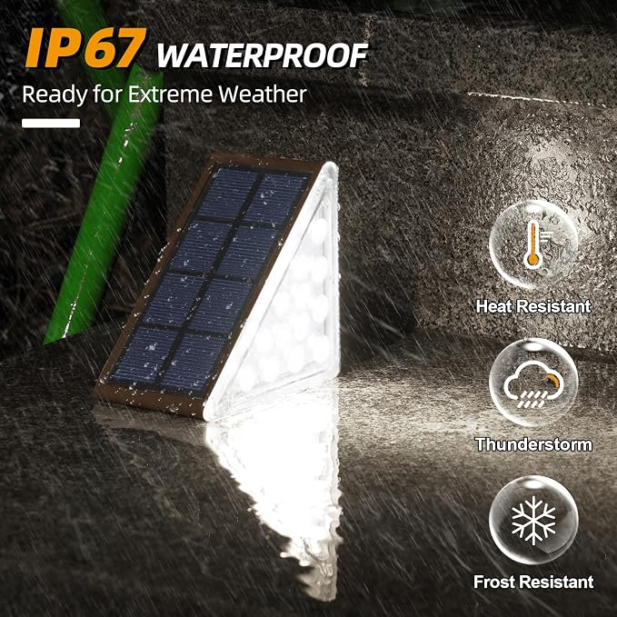 NIORSUN Solar Step Lights for Outside, Solar Stair Lights Outdoor Waterproof - Image 3