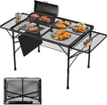 Folding Table with 2 Wing Panels, 3x2 FT Camping Table with Mesh Desktop by WildFinder
