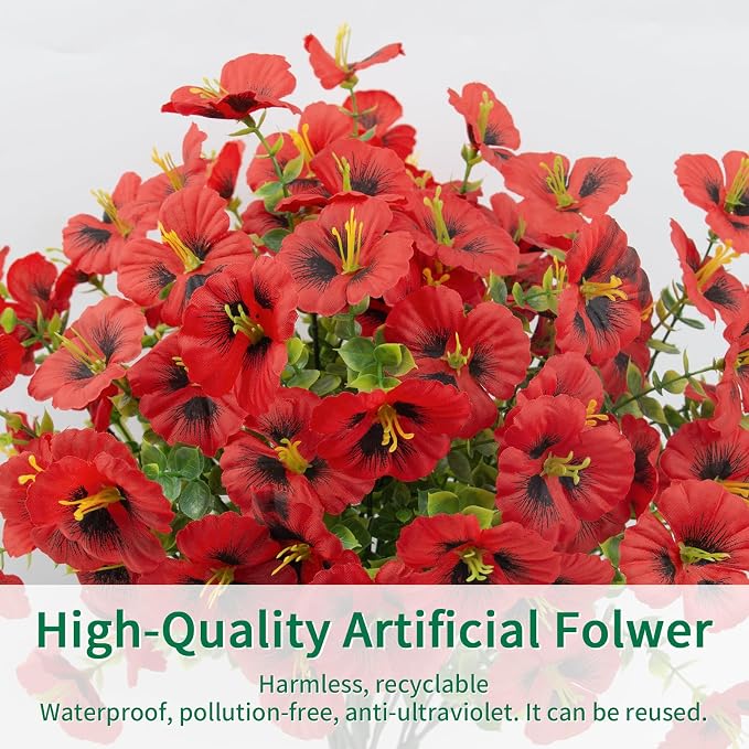 12 Bundles Artificial Pansy Flowers - Image 8
