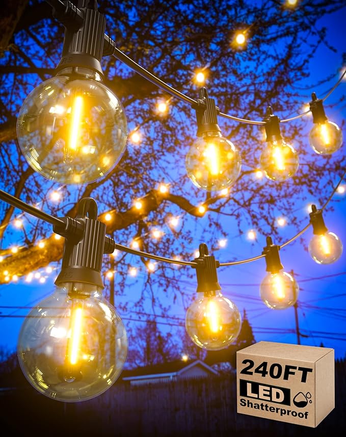 Outdoor String Lights Waterproof, 240FT Patio Lights by Zuske
