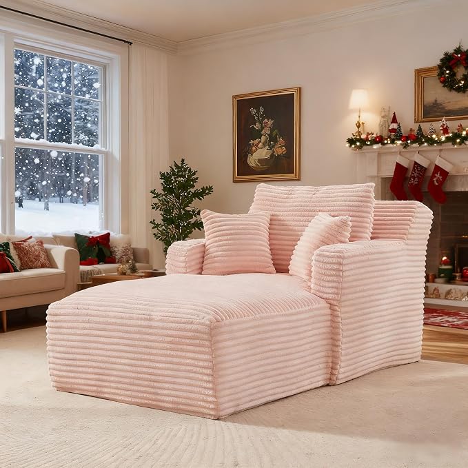 65.4" Chaise Lounge Chair Indoor, Oversized Boneless Couch Comfy Upholstered - Image 8