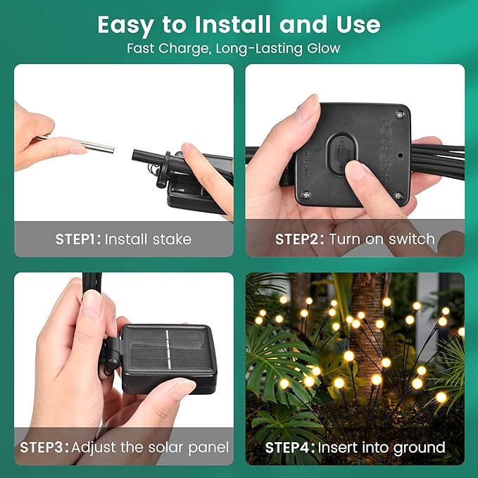 Solar Christmas Decorations, 50 LED Firefly Solar Christmas Lights Outdoor - Image 7