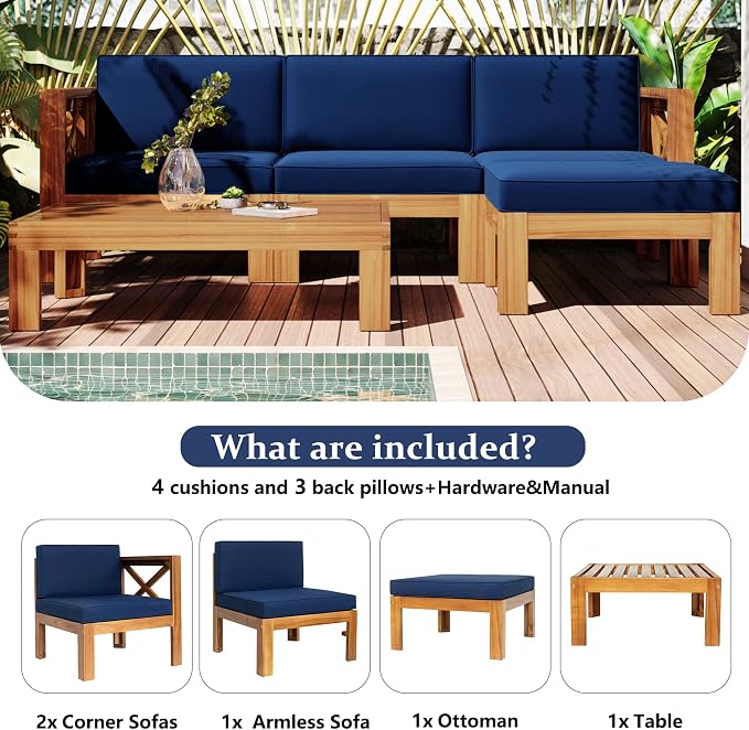 5-Piece Sectional Sofa Seating Group Set - Image 7