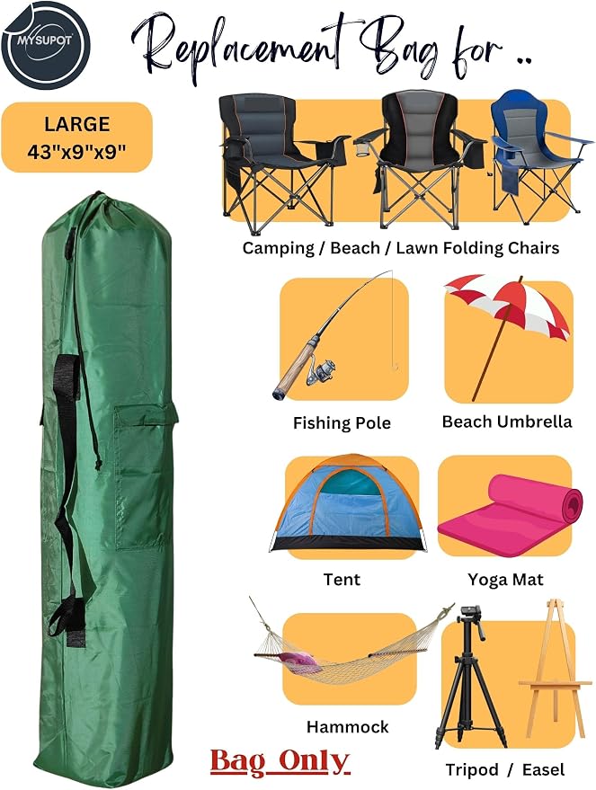 43"x9"x9" Replacement Bag for Folding Camping Chair, Camp Chairs, Yoga Mat - Image 5