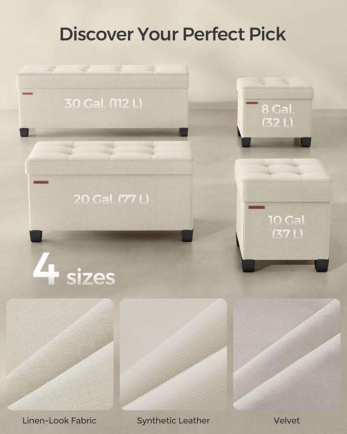 SONGMICS Storage Ottoman, Small Ottoman Foot Rest - Image 7