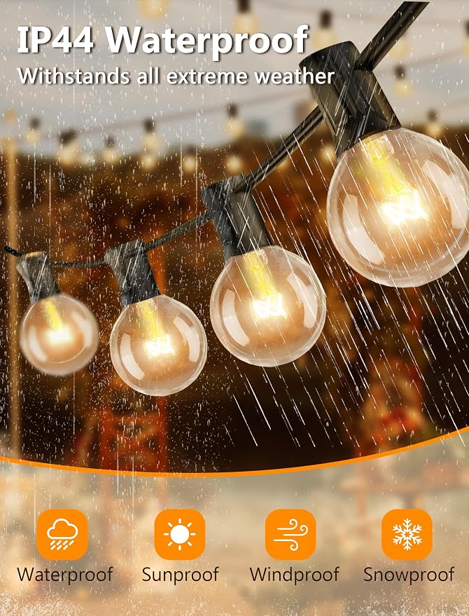 Abeja 50FT G40 Globe String Lights, Outdoor Patio String Lights - Image 4
