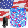 66Ft 200 LED Red White and Blue Fairy Lights Plug in, July 4th Waterproof by BHCLIGHT