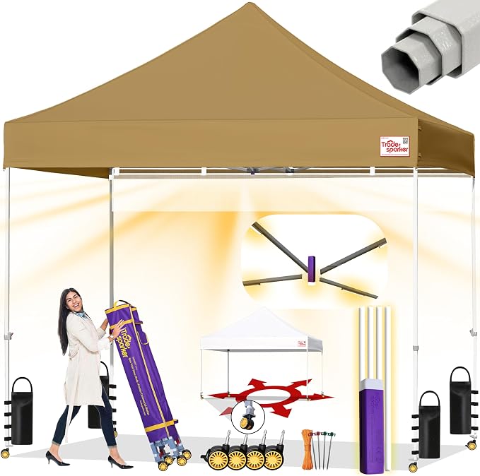 Tradesparker 10x10 Pop Up Canopy Tent, Commercial Movable Canopy by CommercialPopupCanopyRevolutionaryLightcurtainiSystem