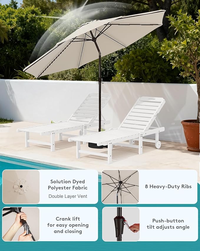 SERWALL Outdoor Chaise Lounge Set of 2 - Image 5