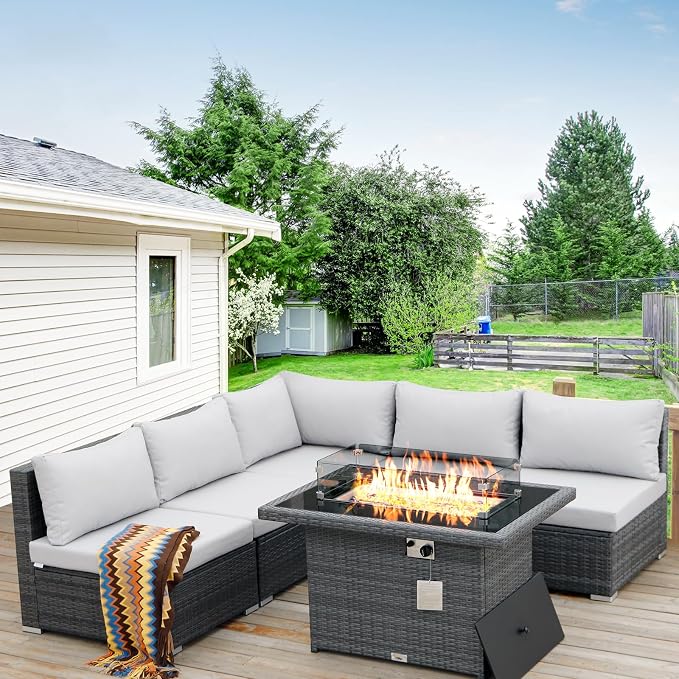 BULEXYARD 6 Pcs High Back Outdoor Patio Furniture Set by BULEXYARDFURNITURE
