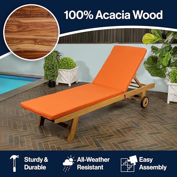 JONATHAN Y LNG1000C Mallorca 77.56"x23.62" Modern Classic Adjustable Acacia - Image 5