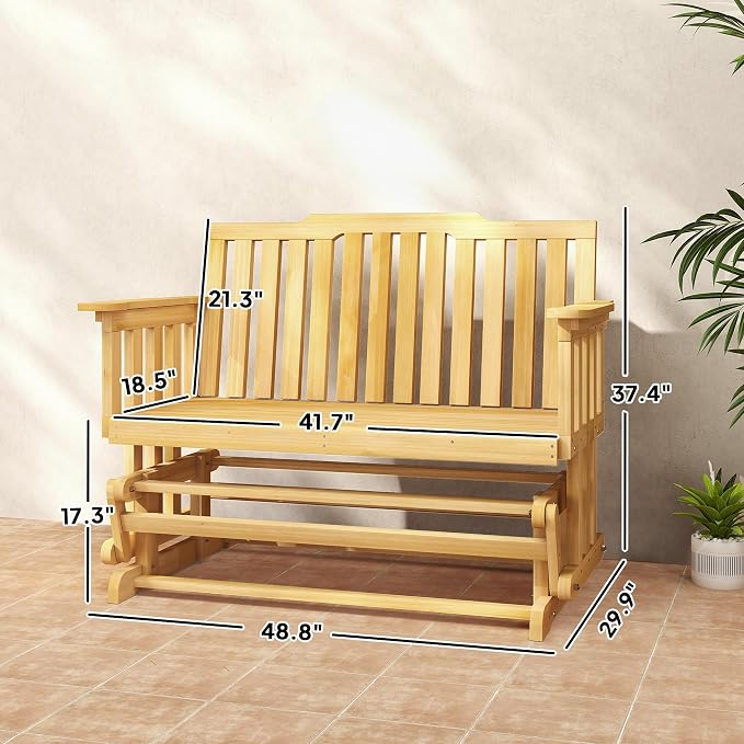 Outsunny 2-Person Patio Swing Glider Bench - Image 3