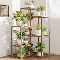 Bamworld Plant Stand Indoor Plant Shelf Outdoor Corner Wood Plant Table 7 Pots by Bamworld