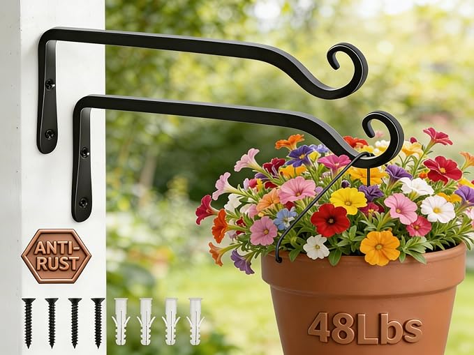 Gtongoko 2 Pack 10 Inch Metal Plant Hangers Wall Hooks by Gtongoko