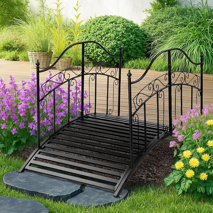 Outvita Metal Garden Bridge for Outdoor, Elegant Decorative Bridge - Image 5