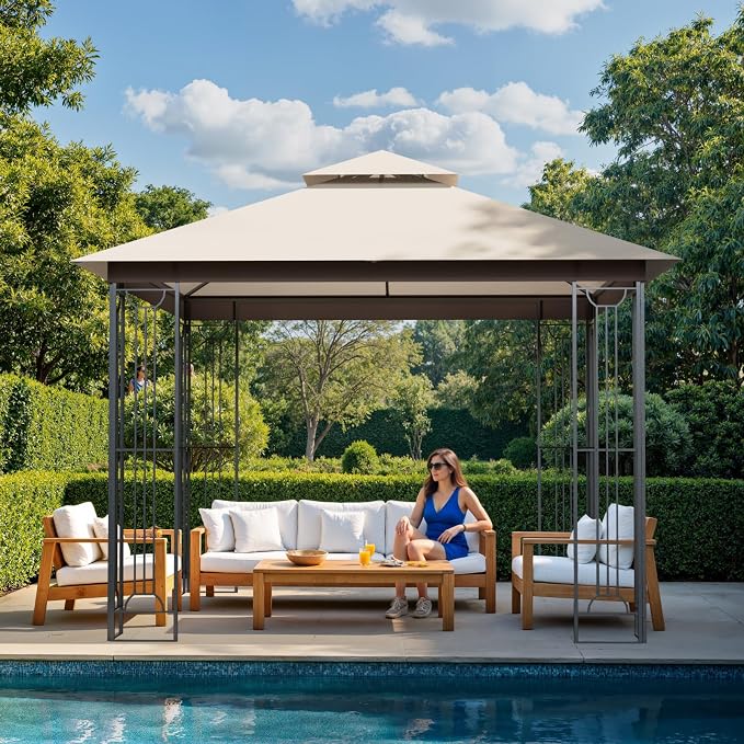 Patio Gazebo 10x10, Outdoor Gazebos, Heavy Duty Gazebo Soft Top Gazebos - Image 8