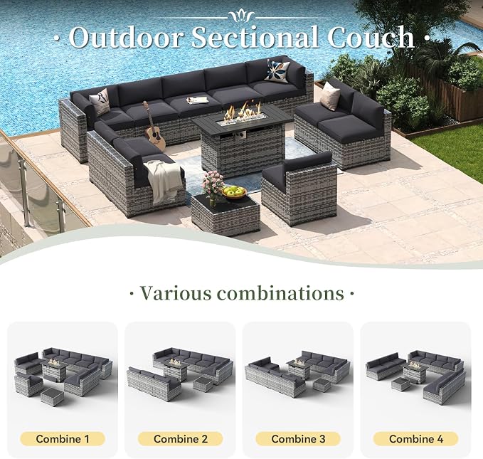 Aoxun 12 Piece Patio Furniture Set - Image 6