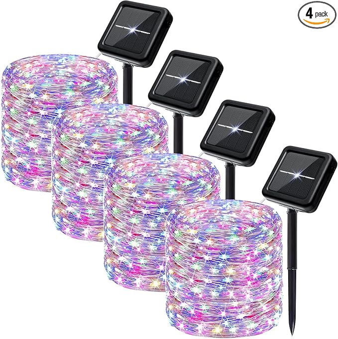 4-Pack Solar Fairy Lights Outdoor, 800 LEDs 264FT Extra-Long Solar String Lights by SyouHome