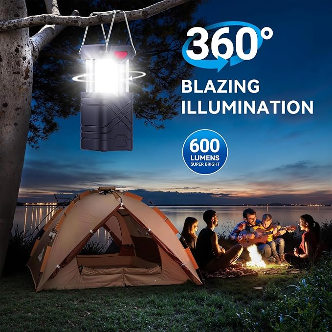 LETMY 4 Pack Camping Lantern, Rechargeable LED Lanterns, Solar Lantern Battery - Image 7