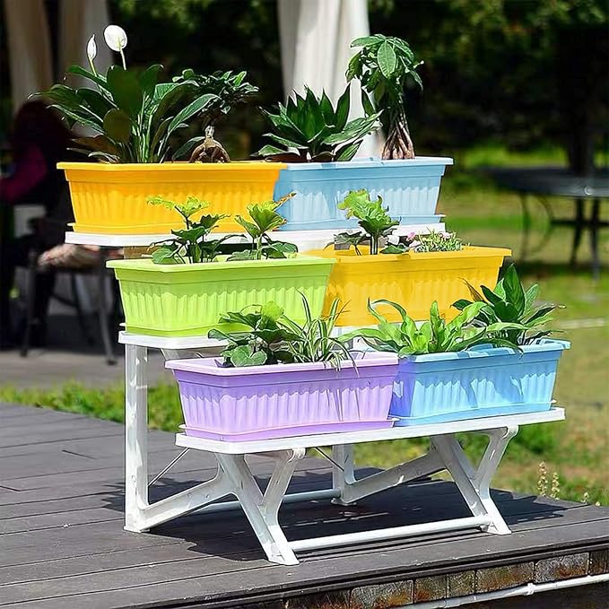 4 Packs 17 Inch Rectangular Window Flower Box Planter - Image 5