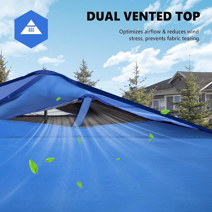 OLIXIS 10x10ft Pop Up Canopy Tent, Heavy Duty 1-Person One Push Setup, Portable - Image 4