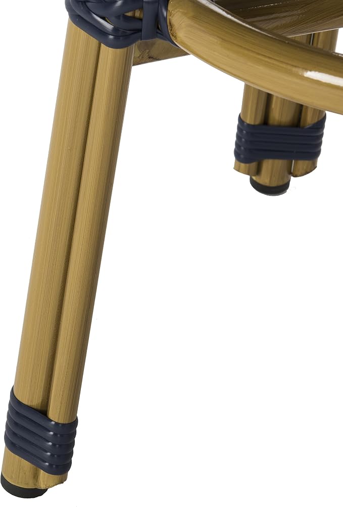 Safavieh PAT4018A Collection Kelsey Navy and White Indoor/Outdoor Bar Stool - Image 7