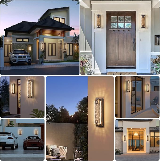 camuucci Dusk to Dawn Outdoor Light, 15.7 Inches LED Porch Lights Outdoor - Image 2