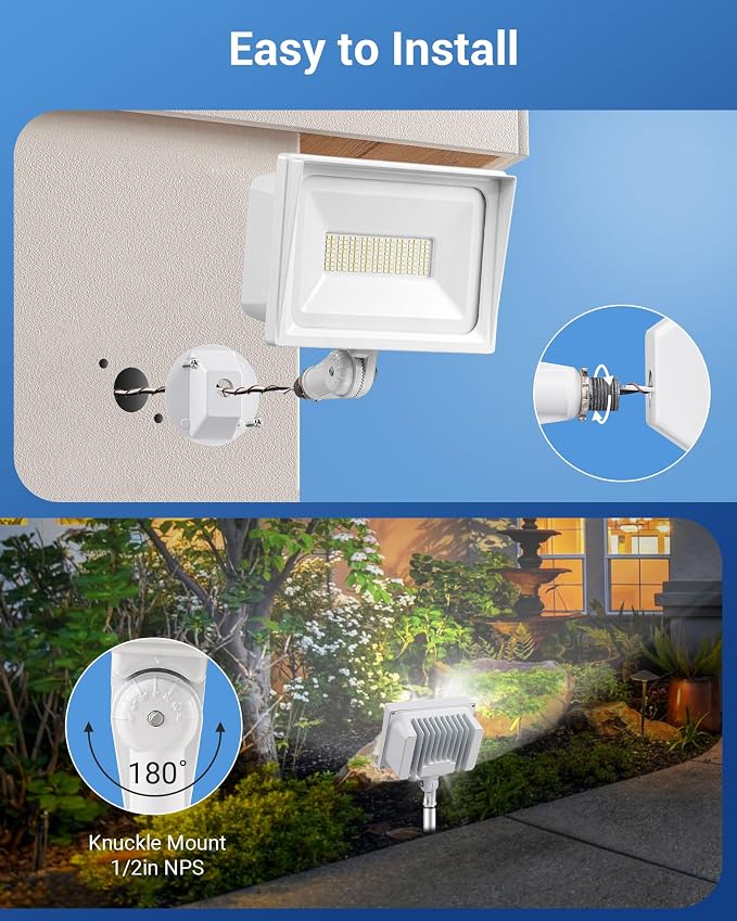 DEWENWILS 2-Pack 65W Flood Lights Outdoor, 6670 LM Super Bright Security Light - Image 3