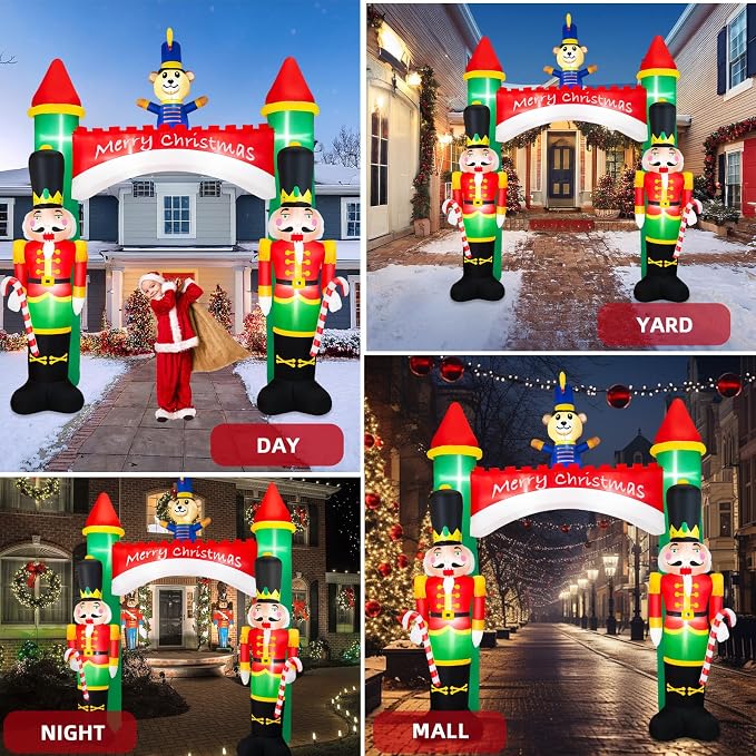 10FT Christmas Inflatable Archway, Inflatable Nutcracker Soldiers Christmas - Image 8
