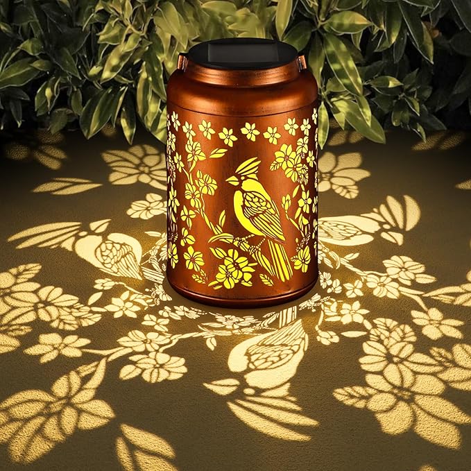Red Bird Solar Lanterns Outdoor Waterproof Garden Decor Birthday Gifts by Tepaken