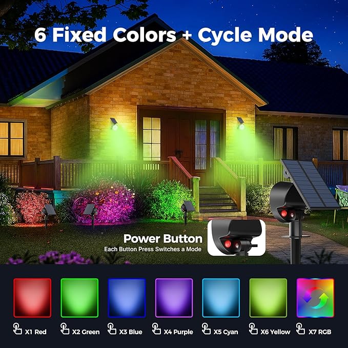 nipify 8 Pack Solar Spot Lights Outdoor Waterproof, Solar Spotlight Light - Image 3