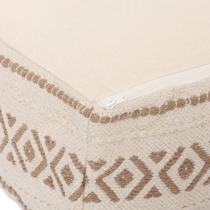 REDEARTH · UNSTUFFED Pouf Ottoman Cover Textured Storage Cube Bean Bag Poof - Image 9