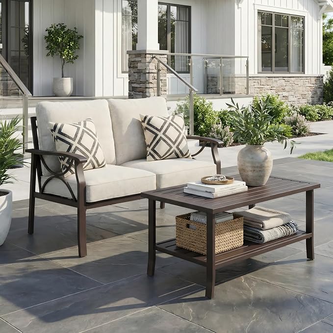 RoyalCraft 2-Pieces Outdoor Patio Furniture Set, Outdoor Metal Sectional - Image 7