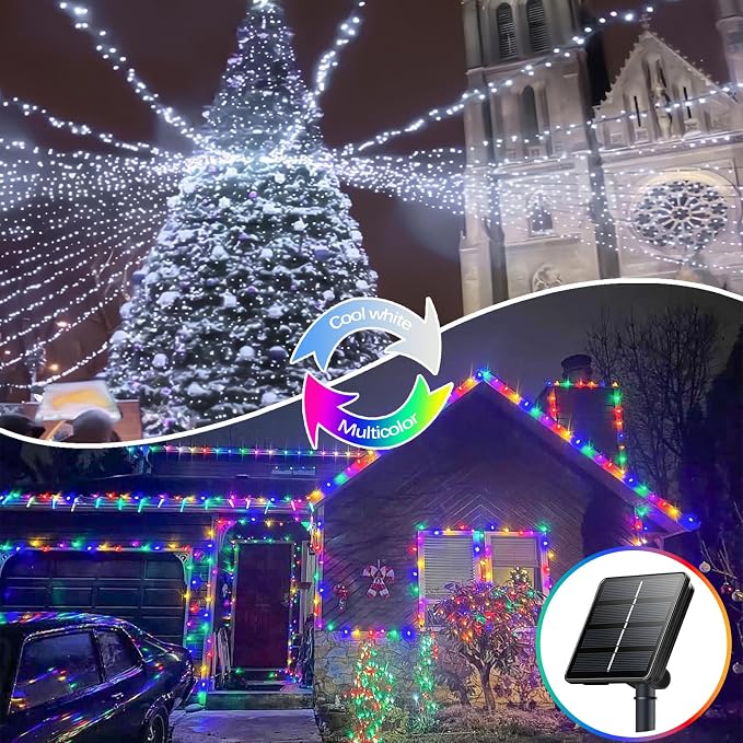 Cool White and Multicolor Color Changing Solar String Lights - Image 5