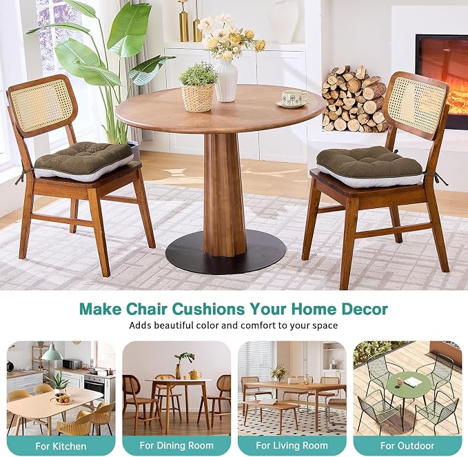 BETU Chair Cushions for Dining Chairs Set of 2, 3.5" Thick Kitchen Table Chair - Image 5