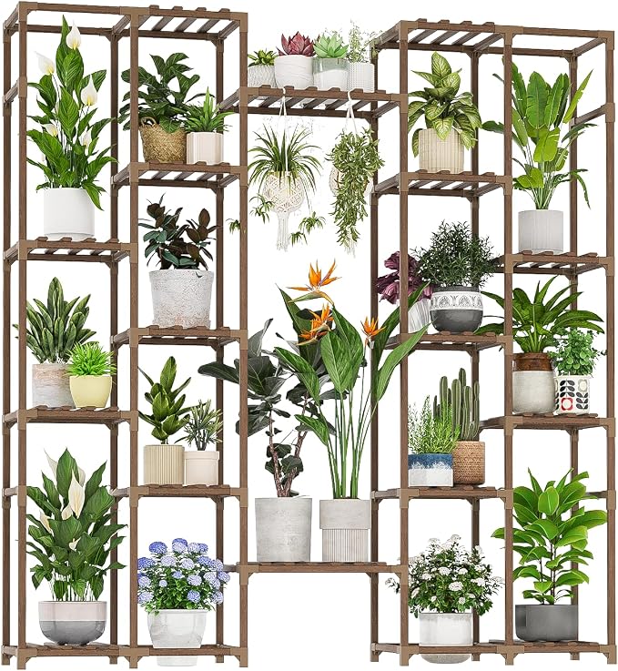Plant Stand Indoor Tall Hanging Plant Shelf 16 Tiers Large Outdoor Plant Rack by Gentingbro