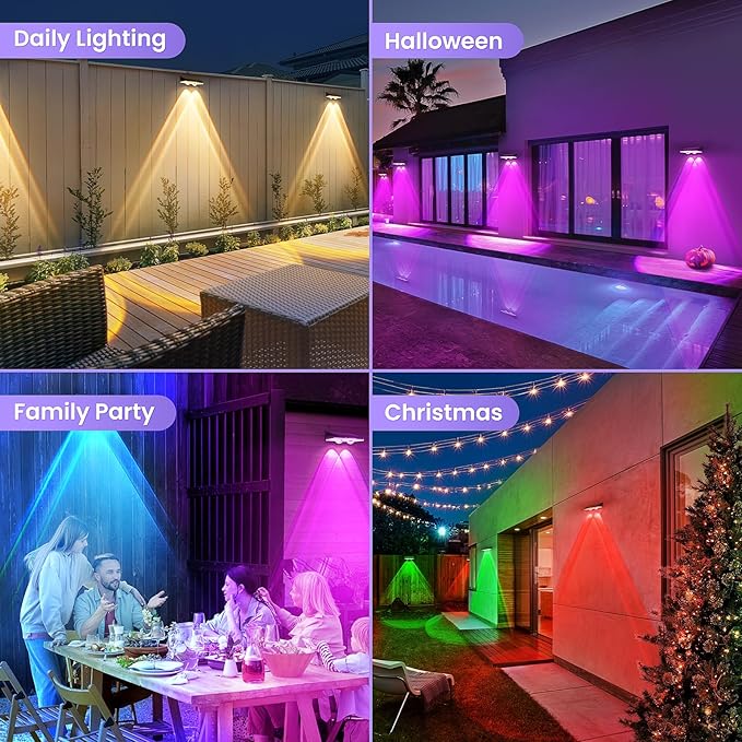 Solar Fence Lights Outdoor 8 Pack - Image 2