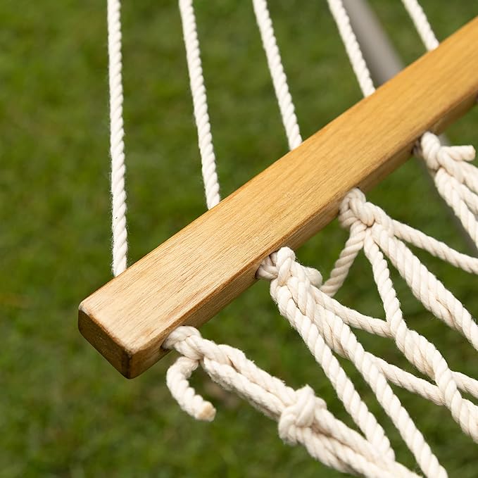 Castaway Living 13 ft. Double Traditional Hand Woven Cotton Rope Hammock – - Image 6