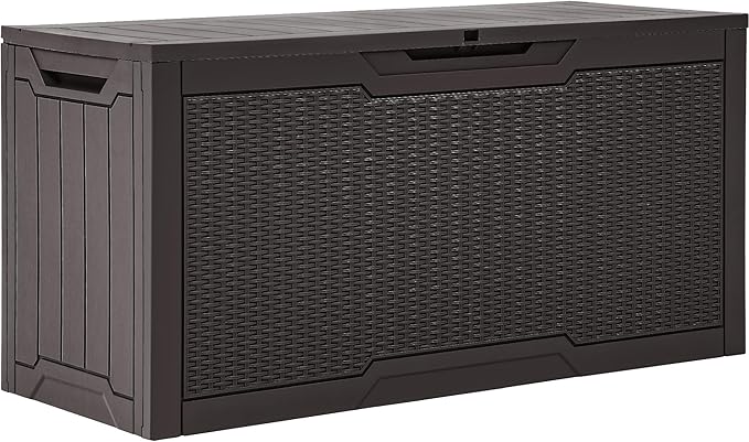 YITAHOME 80 Gallon Resin Deck Box, Weather Resistant Outdoor Rattan Storage Box - Image 7