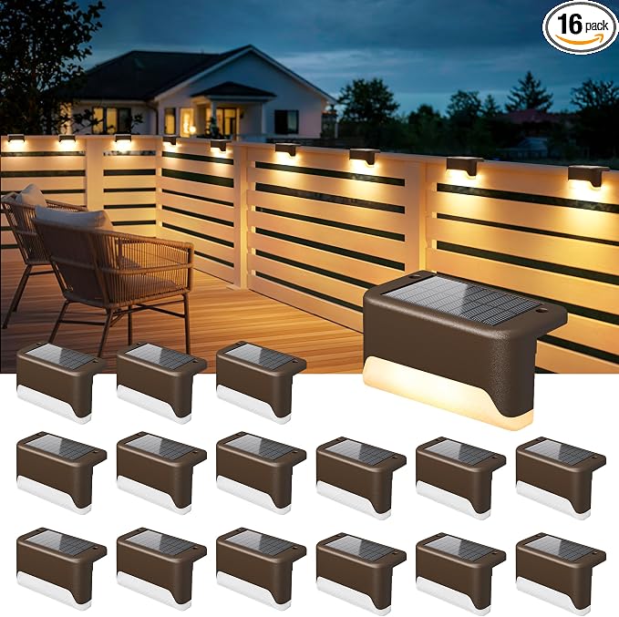 SOLPEX Solar Deck Lights Outdoor, Solar Fence Lights Waterproof LED Step Light by Solpex