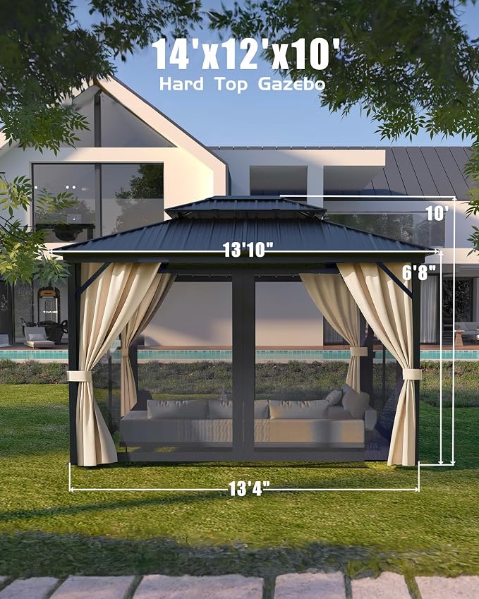 GarveeLife Hardtop Gazebo 12 ft x14 ft - Image 4