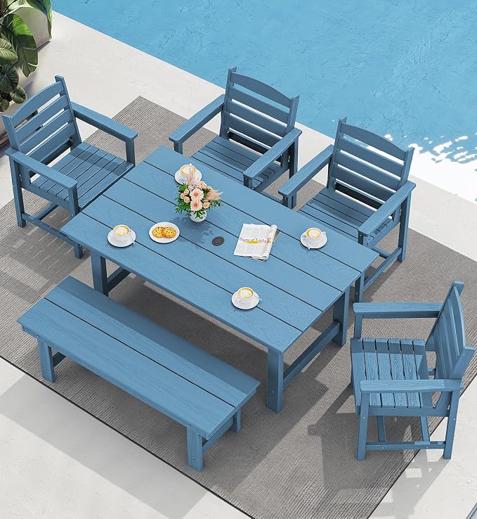 SERWALL Outdoor Dining Table, Patio Table - Image 6