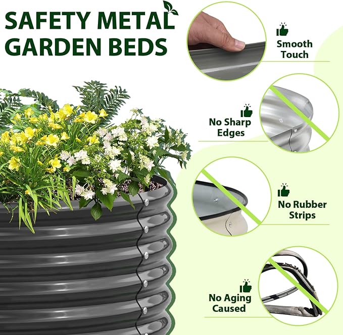 A ANLEOLIFE 3-Pack 12X3X1.5ft & 81x81x18 in Deep Root Galvanized Raised Garden - Image 6