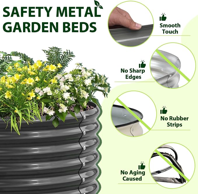 A ANLEOLIFE 5-Pack 6X2X1.5ft & 12X3X1.5ft Deep Root Galvanized Raised Garden - Image 3