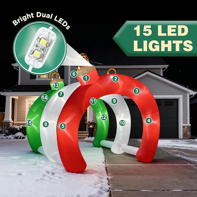 10.5 FT Christmas Inflatables Ornament Tunnel Arch Outdoor Decorations - Image 6