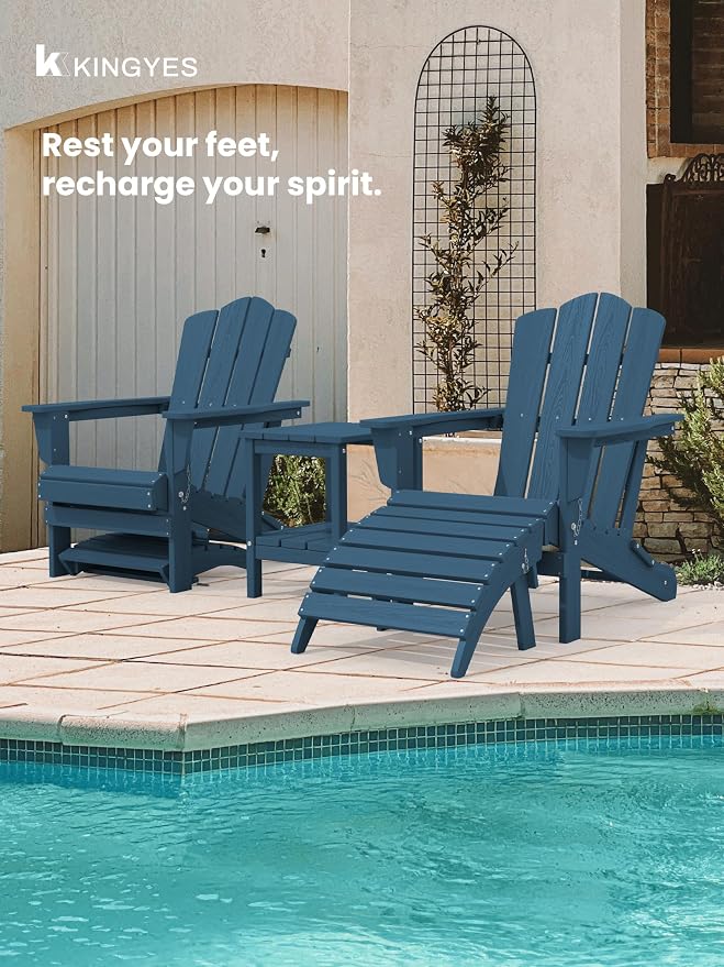KINGYES Folding Adirondack Ottoman - Image 4