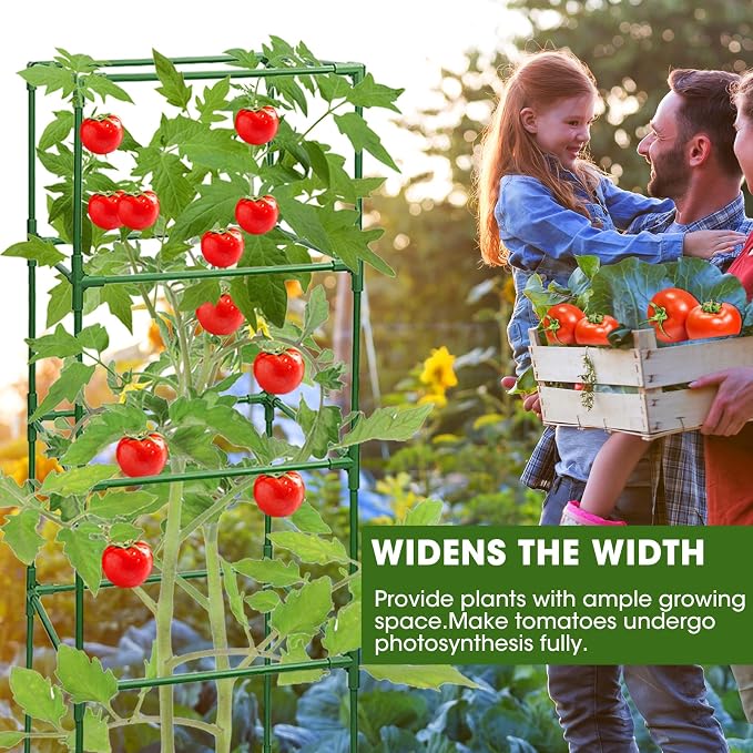 3 Pack Tomato Cages, Square Tomato Plant Stakes Support Cages Trellis - Image 5
