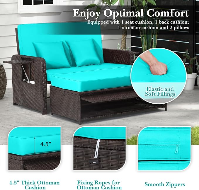 RELAX4LIFE Wicker Patio Outdoor Daybed - Image 6
